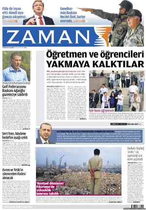 Zaman Gazetesi 10 Ekim 2012 kapağı