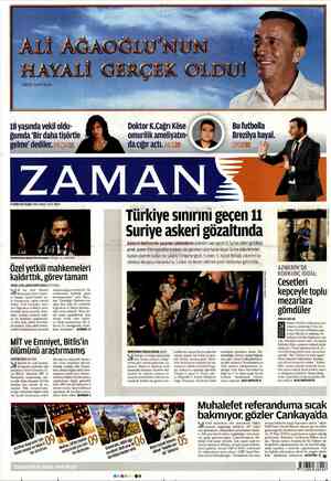 Zaman Gazetesi 14 Ekim 2012 kapağı