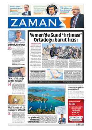 Zaman Gazetesi 27 Mart 2015 kapağı
