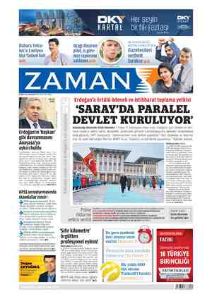 Zaman Gazetesi 28 Mart 2015 kapağı