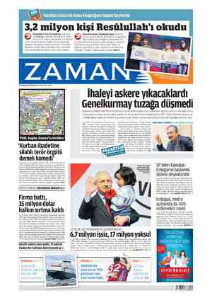 Zaman Gazetesi 20 Nisan 2015 kapağı