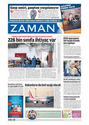 Zaman Gazetesi 21 Nisan 2015 kapağı