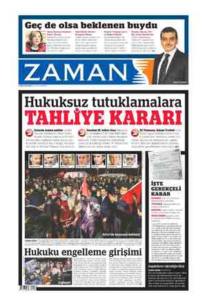 Zaman Gazetesi 26 Nisan 2015 kapağı