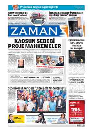 Zaman Gazetesi 29 Nisan 2015 kapağı