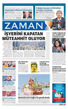 Zaman Gazetesi 5 Mayıs 2015 kapağı