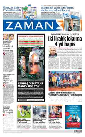 Zaman Gazetesi 6 Mayıs 2015 kapağı