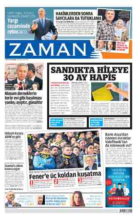 Zaman Gazetesi 7 Mayıs 2015 kapağı