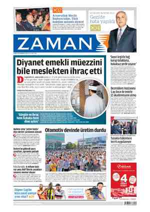  YMM Z - Z Z Z 16 MAYIS 2015 CUMARTESİ WWW. ZAMAN.COMR 75 Kr GM 7 A N N Arnavutluk Meclis Başkanı'ndan, Türk kolejine anlamlı