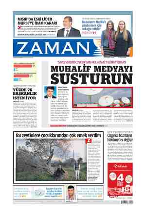 Zaman Gazetesi 18 Mayıs 2015 kapağı