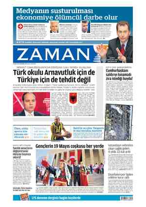 Zaman Gazetesi 20 Mayıs 2015 kapağı