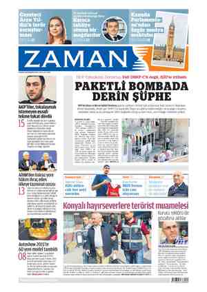 Zaman Gazetesi 23 Mayıs 2015 kapağı