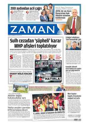 Zaman Gazetesi 27 Mayıs 2015 kapağı