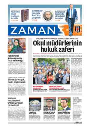 Zaman Gazetesi 12 Haziran 2015 kapağı