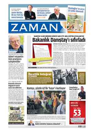 Zaman Gazetesi 6 Temmuz 2015 kapağı