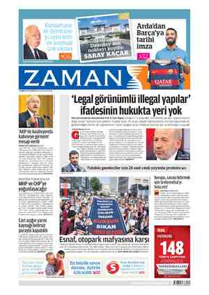 Zaman Gazetesi 12 Temmuz 2015 kapağı