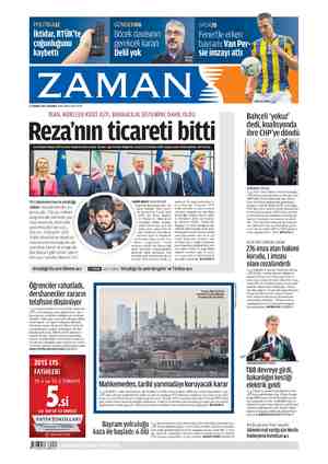 Zaman Gazetesi 15 Temmuz 2015 kapağı