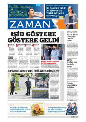 Zaman Gazetesi 28 Temmuz 2015 kapağı