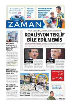 Zaman Gazetesi 14 Ağustos 2015 kapağı