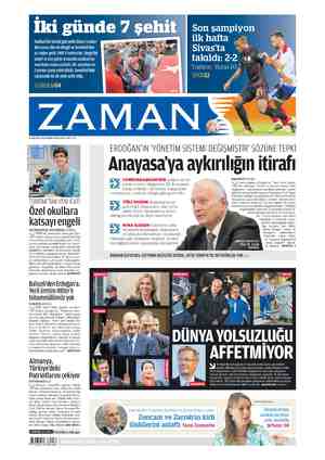 Zaman Gazetesi 16 Ağustos 2015 kapağı