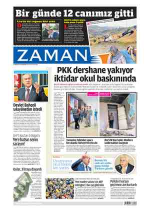 Zaman Gazetesi 20 Ağustos 2015 kapağı