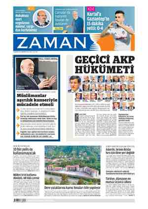 Zaman Gazetesi 29 Ağustos 2015 kapağı