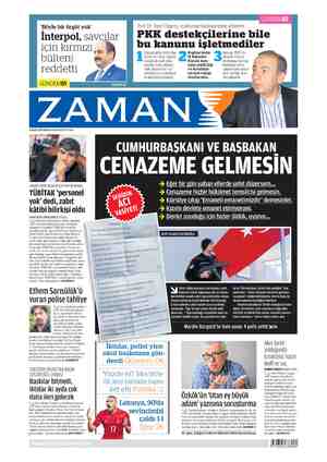 Zaman Gazetesi 4 Eylül 2015 kapağı