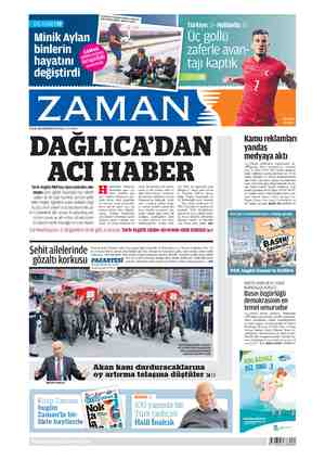 Zaman Gazetesi 7 Eylül 2015 kapağı