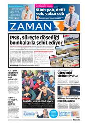 Zaman Gazetesi 23 Eylül 2015 kapağı