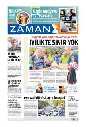 Zaman Gazetesi 27 Eylül 2015 kapağı