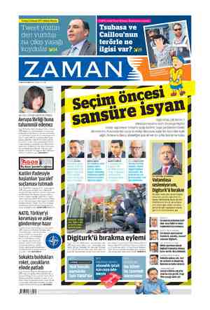 Zaman Gazetesi 9 Ekim 2015 kapağı