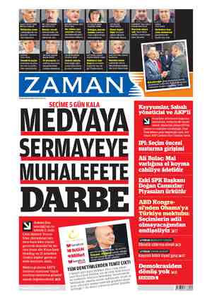 Zaman Gazetesi 27 Ekim 2015 kapağı