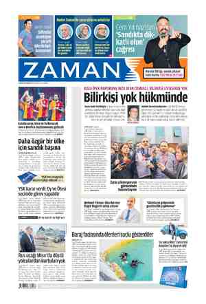 Zaman Gazetesi 1 Kasım 2015 kapağı