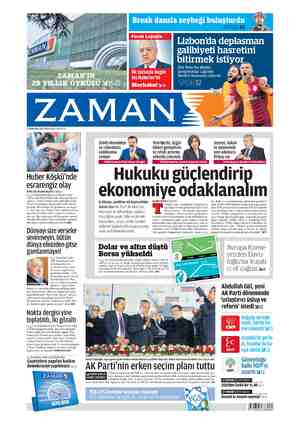 Zaman Gazetesi 3 Kasım 2015 kapağı