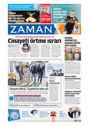 Zaman Gazetesi 4 Kasım 2015 kapağı