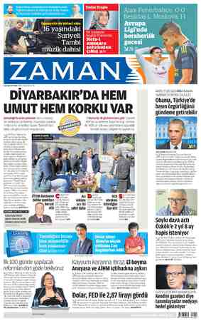 Zaman Gazetesi 6 Kasım 2015 kapağı