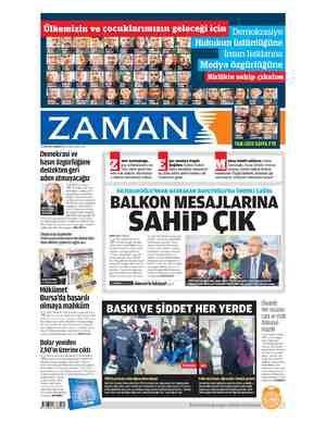 Zaman Gazetesi 7 Kasım 2015 kapağı