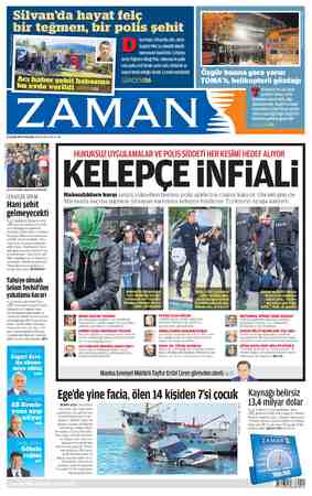 Zaman Gazetesi 12 Kasım 2015 kapağı