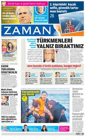 Zaman Gazetesi 24 Kasım 2015 kapağı