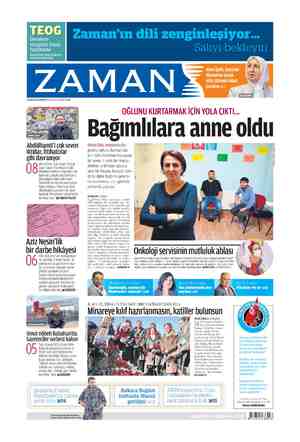Zaman Gazetesi 6 Aralık 2015 kapağı