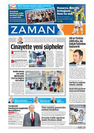 Zaman Gazetesi 14 Aralık 2015 kapağı
