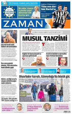 Zaman Gazetesi 15 Aralık 2015 kapağı
