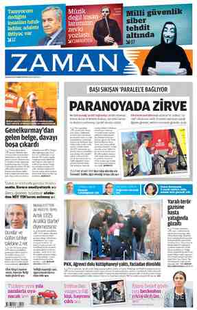 Zaman Gazetesi 26 Aralık 2015 kapağı