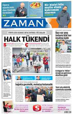 Zaman Gazetesi 20 Ocak 2016 kapağı