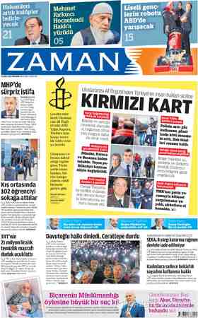 Zaman Gazetesi 25 Şubat 2016 kapağı