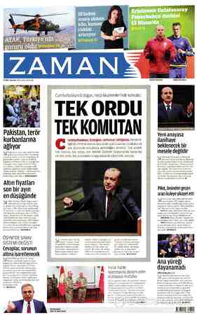 Zaman Gazetesi 29 Mart 2016 kapağı